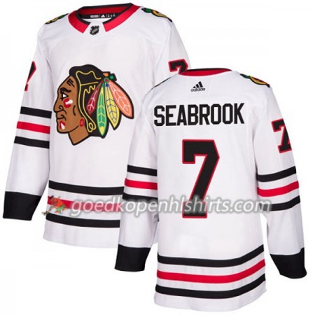 Chicago Blackhawks Brent Seabrook 7 Adidas 2017-2018 Wit Authentic Shirt - Dames